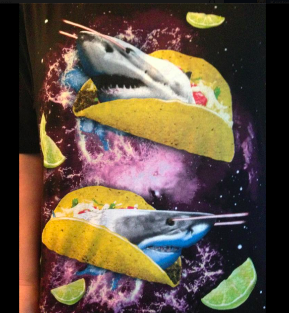 My FAVORITE t-shirt… SHARKS with LAZER EYES!