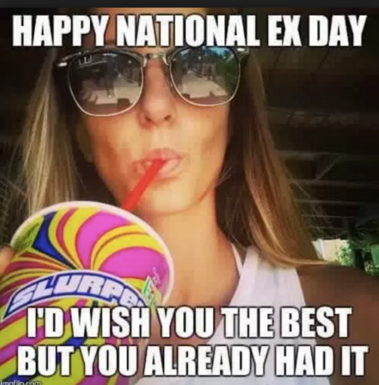 meme, woman sipping a Slurpee, funny, love, romance, Valentine's Day