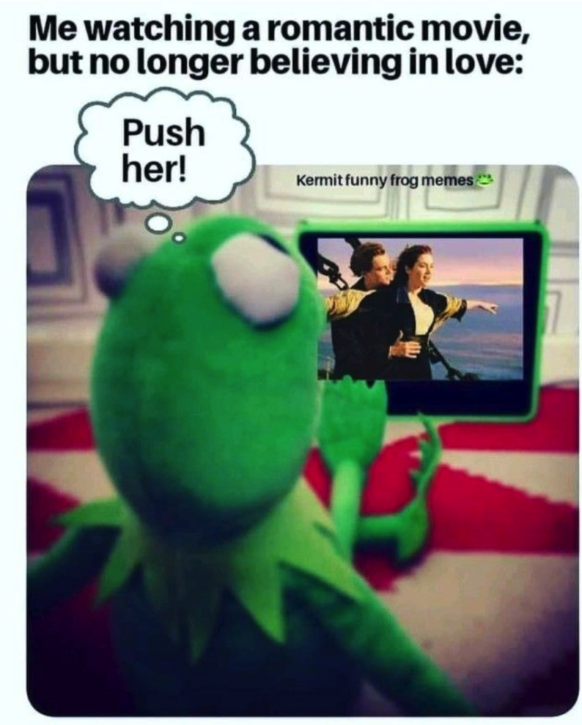Kermit watching movie meme, lies, betrayal, beliefs