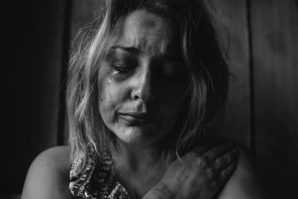 woman crying, guilt, shame, story, Kristen Lamb