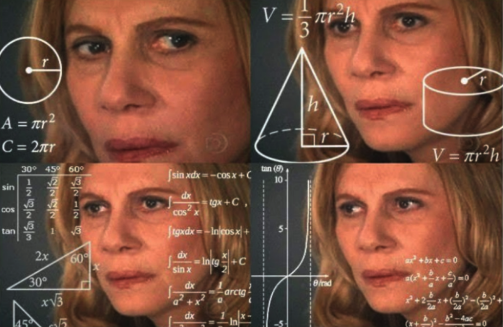 meme of woman calculating math, autism, Spectrum, Neurodivergent, autistic spectrum