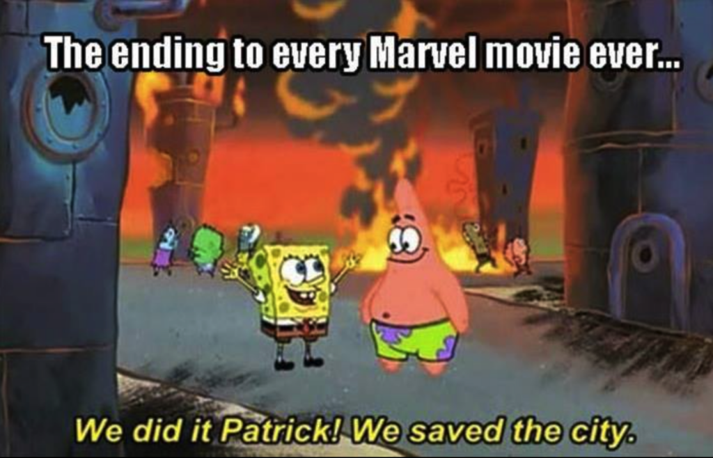 Spongebob meme about Marvel, genre