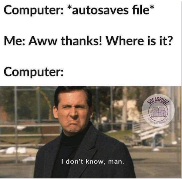 computer file meme, decisions, writing